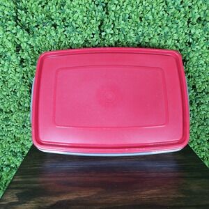 Rubbermaid Servin Saver Deviled Egg Keeper 20 Slot Red Lid Vintage 0070 FG Clear